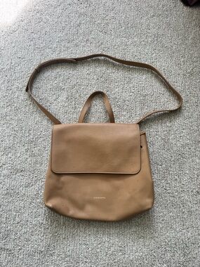 Mansur Gavriel Tan Leather Flap Backpack